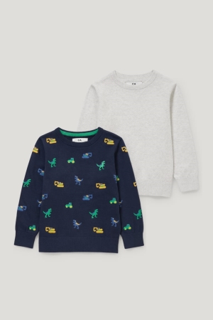 Pulls C&A Multipack Of 2 Fille Bleu Foncé Grise | CH3159627