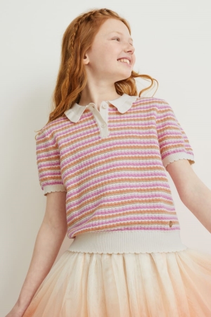 Pulls C&A Rayé Fille Rose | CI9826034
