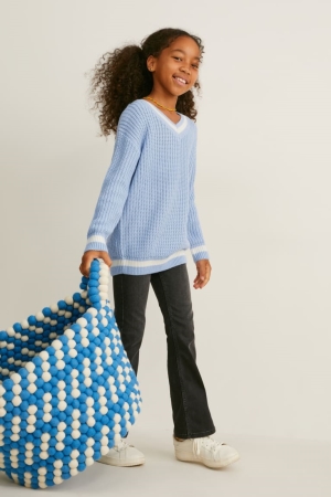 Pulls C&A Recycled Fille Bleu Clair | GP4975368