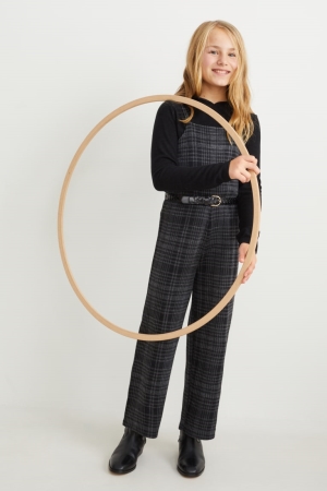 Pulls C&A Set Encapuchonné And Dungarees 2 Piece Fille Noir | OX9470261