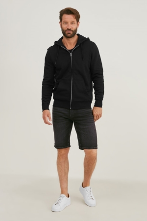 Shorts C&A Denim Bermuda Flex Jog Denim Homme Bleu Grise Foncé | MS5082394