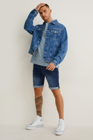 Shorts C&A Denim Flex Jog Denim Homme Bleu Bleu Foncé | AI7946351