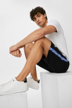 Shorts C&A Sweat Organic Coton Playstation Homme Noir | VO9754682