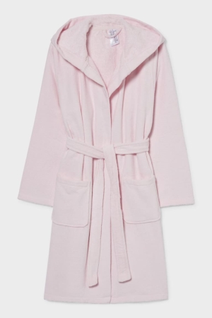 Sous Vêtement C&A Bathrobe With Hood Organic Coton Fille Rose | OX2168079