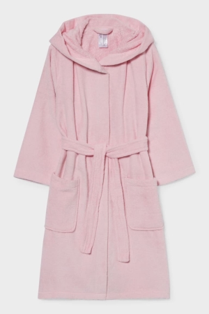 Sous Vêtement C&A Bathrobe With Hood Organic Coton Fille Rose | QS2597186