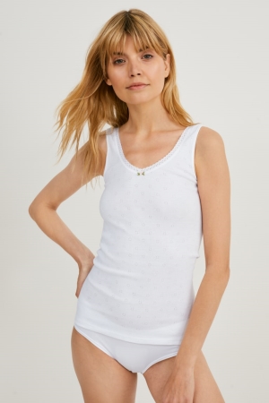 Sous Vêtement C&A Camisole Organic Coton Femme Blanche | GY5436879