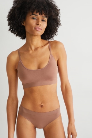 Sous Vêtement C&A Crop Rembourré Seamless Femme Marron | BT5836270