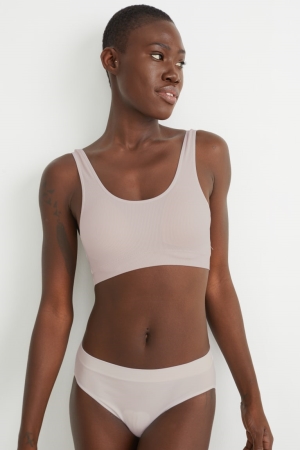 Sous Vêtement C&A Crop Rembourré Seamless Femme Rose | HW6243719