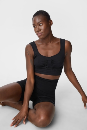 Sous Vêtement C&A Crop Seamless Femme Noir | YV7642019