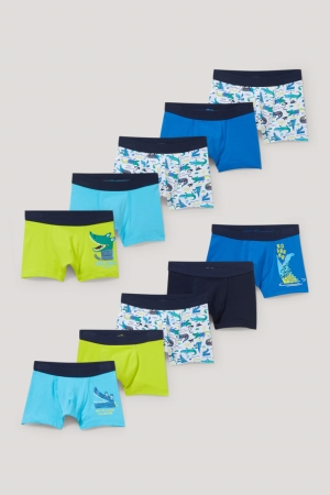Sous Vêtement C&A Multipack Of 10 Boxer Organic Coton Garcon Bleu | KC1906732