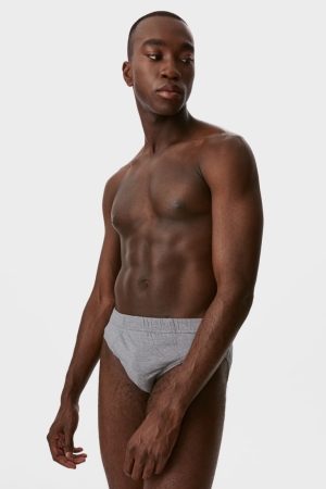 Sous Vêtement C&A Multipack Of 10 Briefs Organic Coton Homme Grise | CF1326479