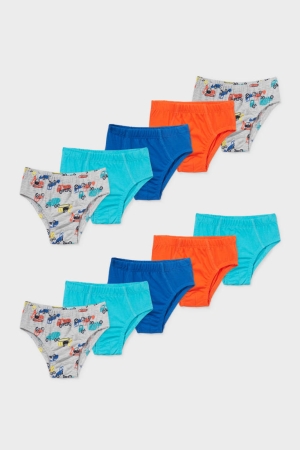 Sous Vêtement C&A Multipack Of 10 Briefs Organic Coton Garcon Orange Turquoise | YA1760845