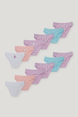 Sous Vêtement C&A Multipack Of 12 Briefs Organic Coton Fille Rose Turquoise | CH4623587