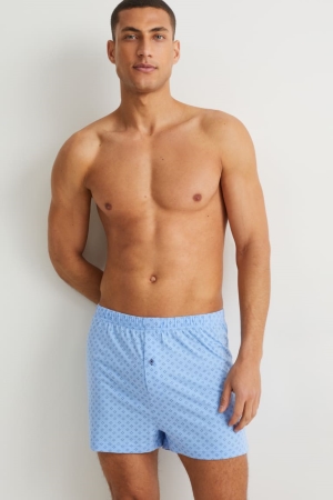 Sous Vêtement C&A Multipack Of 2 Boxer Jersey Organic Coton Homme Bleu | XM2931876