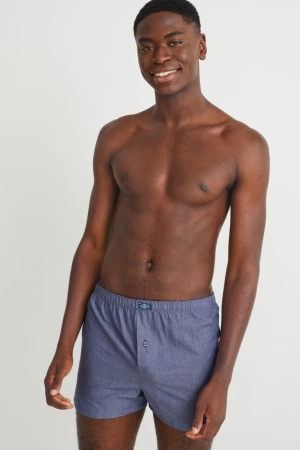 Sous Vêtement C&A Multipack Of 2 Boxer Woven Organic Coton Homme Bleu Foncé | TW8230651