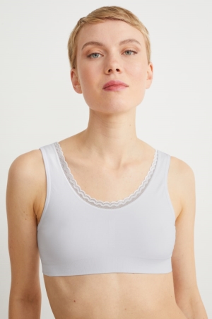 Sous Vêtement C&A Multipack Of 2 Bralette Lycra® Femme Blanche | VH3597816