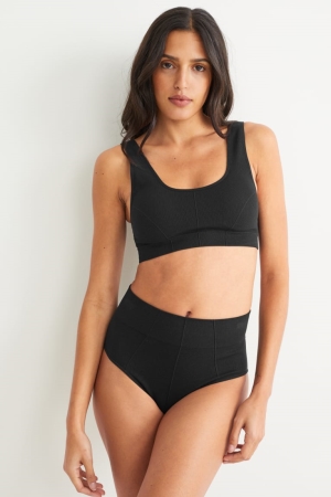 Sous Vêtement C&A Multipack Of 2 Briefs Seamless Lycra® Femme Noir | TP2041965