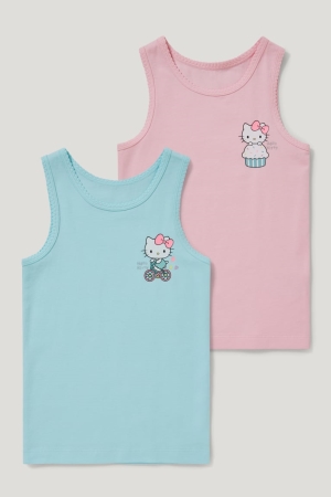 Sous Vêtement C&A Multipack Of 2 Hello Kitty Vest Organic Coton Fille Turquoise | CV1843256