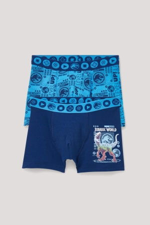 Sous Vêtement C&A Multipack Of 2 Jurassic World Boxer Organic Coton Garcon Bleu Clair | GM0926518