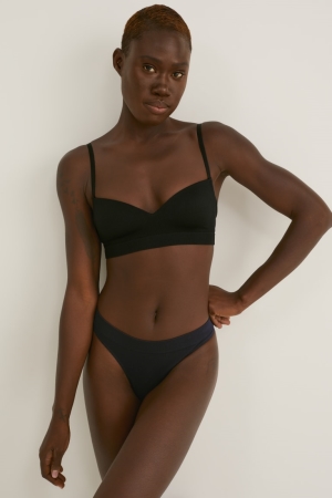Sous Vêtement C&A Multipack Of 2 Lanières Seamless Femme Noir | MD8357604