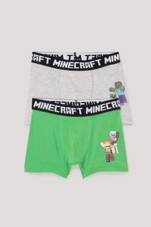 Sous Vêtement C&A Multipack Of 2 Minecraft Boxer Garcon Vert Clair | XG8597260