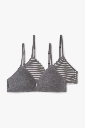 Sous Vêtement C&A Multipack Of 2 Non-wired Bra Rembourré Organic Coton Fille Grise | FT7946103