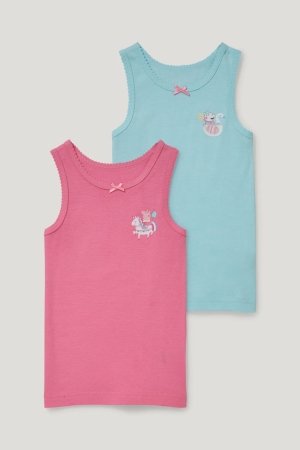 Sous Vêtement C&A Multipack Of 2 Peppa Pig Vest Fille Rose | PY3021798
