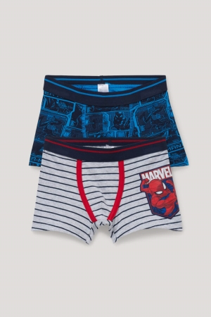 Sous Vêtement C&A Multipack Of 2 Spider-man Boxer Organic Coton Garcon Bleu Foncé | MP7430215