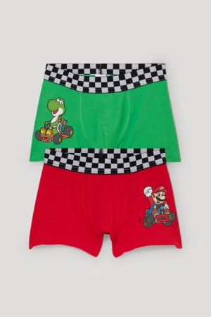 Sous Vêtement C&A Multipack Of 2 Super Mario Boxer Organic Coton Garcon Vert | PB6209543