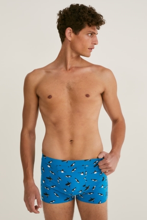 Sous Vêtement C&A Multipack Of 2 Trunks Organic Coton Lycra® Homme Bleu | ES4905317