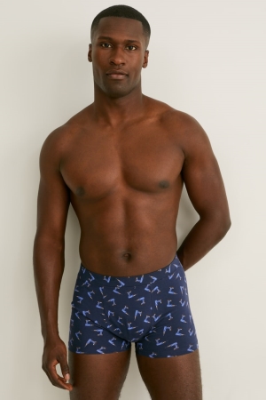 Sous Vêtement C&A Multipack Of 2 Trunks Organic Coton Lycra® Homme Bleu Foncé Grise | YF3194705