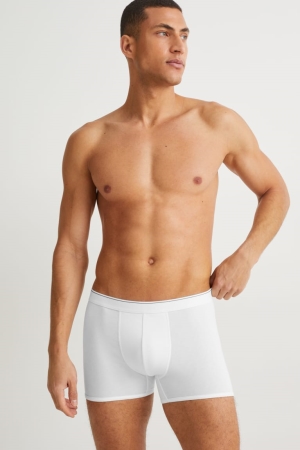 Sous Vêtement C&A Multipack Of 2 Trunks Pima Coton Lycra® Homme Blanche | YZ2763805