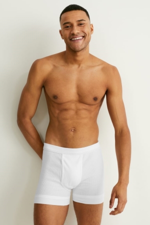 Sous Vêtement C&A Multipack Of 2 Trunks Double Rib Organic Coton Homme Blanche | ZB7852491