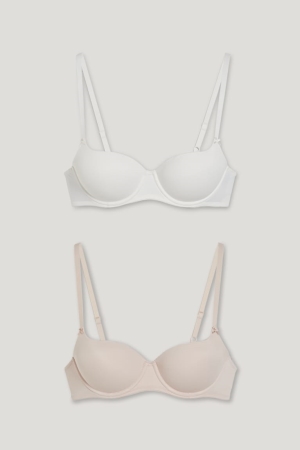 Sous Vêtement C&A Multipack Of 2 Underwire Bra Full Coverage Rembourré Femme Beige | YC7860319