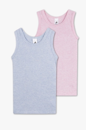 Sous Vêtement C&A Multipack Of 2 Vest Organic Coton Fille Bleu Clair | VF3418976