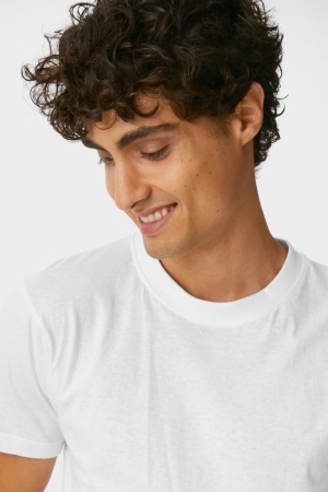 Sous Vêtement C&A Multipack Of 3Skinny Rib Organic Coton Homme Blanche | GE4369581