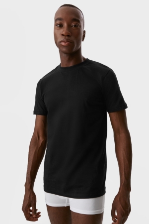 Sous Vêtement C&A Multipack Of 3Slim Fit Organic Coton Homme Noir | CA4627091
