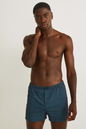 Sous Vêtement C&A Multipack Of 3 Boxer Jersey Organic Coton Homme Bleu Foncé | AW2054639