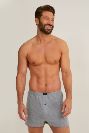 Sous Vêtement C&A Multipack Of 3 Boxer Jersey Organic Coton Homme Bleu Foncé | NI2851907