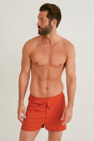 Sous Vêtement C&A Multipack Of 3 Boxer Jersey Organic Coton Homme Rouge Bleu | NU8507642