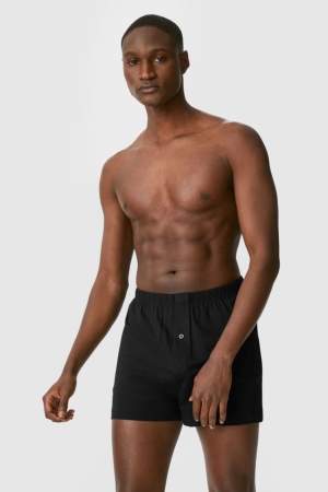 Sous Vêtement C&A Multipack Of 3 Boxer Organic Coton Homme Noir | RE9784603