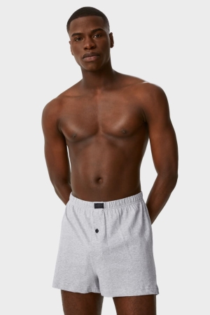 Sous Vêtement C&A Multipack Of 3 Boxer Organic Coton Homme Grise Noir | SB8012536