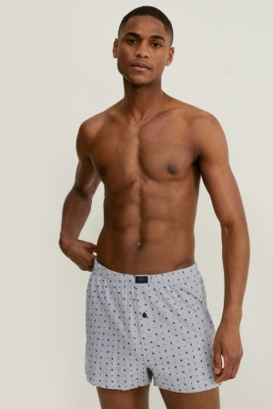 Sous Vêtement C&A Multipack Of 3 Boxer Organic Coton Homme Grise Clair | SN0247963