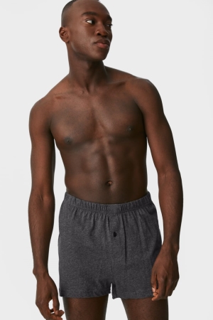 Sous Vêtement C&A Multipack Of 3 Boxer Organic Coton Homme Grise Foncé Blanche | UW2374906