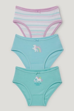 Sous Vêtement C&A Multipack Of 3 Briefs Organic Coton Fille Menthe Vert | CK2985364