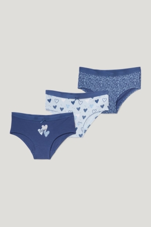Sous Vêtement C&A Multipack Of 3 Briefs Organic Coton Fille Bleu Foncé | FB3657209