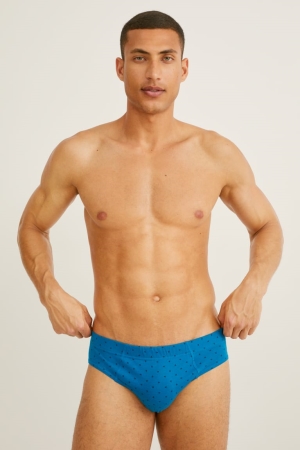 Sous Vêtement C&A Multipack Of 3 Briefs Organic Coton Homme Bleu | FL4520918