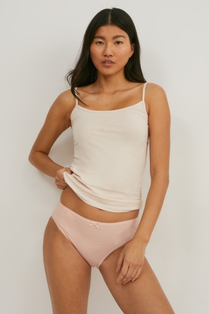 Sous Vêtement C&A Multipack Of 3 Briefs Lycra® Femme Beige | GK1247658