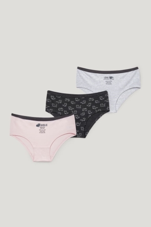Sous Vêtement C&A Multipack Of 3 Briefs Organic Coton Fille Rose | LW2103654