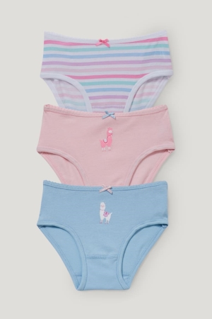 Sous Vêtement C&A Multipack Of 3 Briefs Organic Coton Fille Bleu Clair | NX6154820